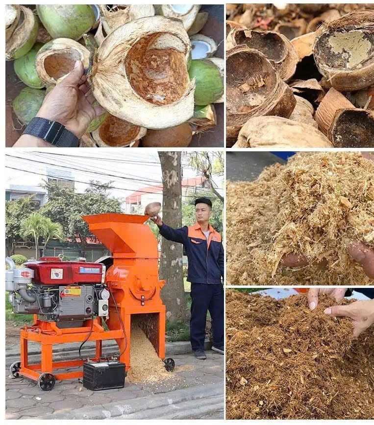 Coconut husks used to make coco coir